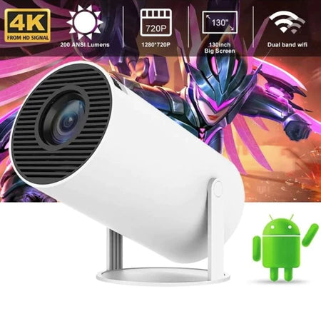 Projetor portátil HY300 Wi-fi Lançamento com Android 11 USB HDtv Bluetooth Smart Cinema